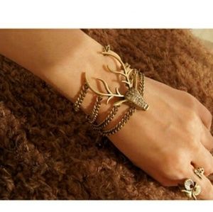 Deer bracelet antique brass color
